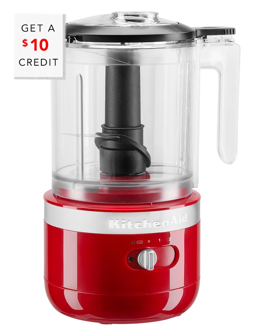 Kitchenaid 5 Cup Cordless Red Food Chopper With $10 Credit