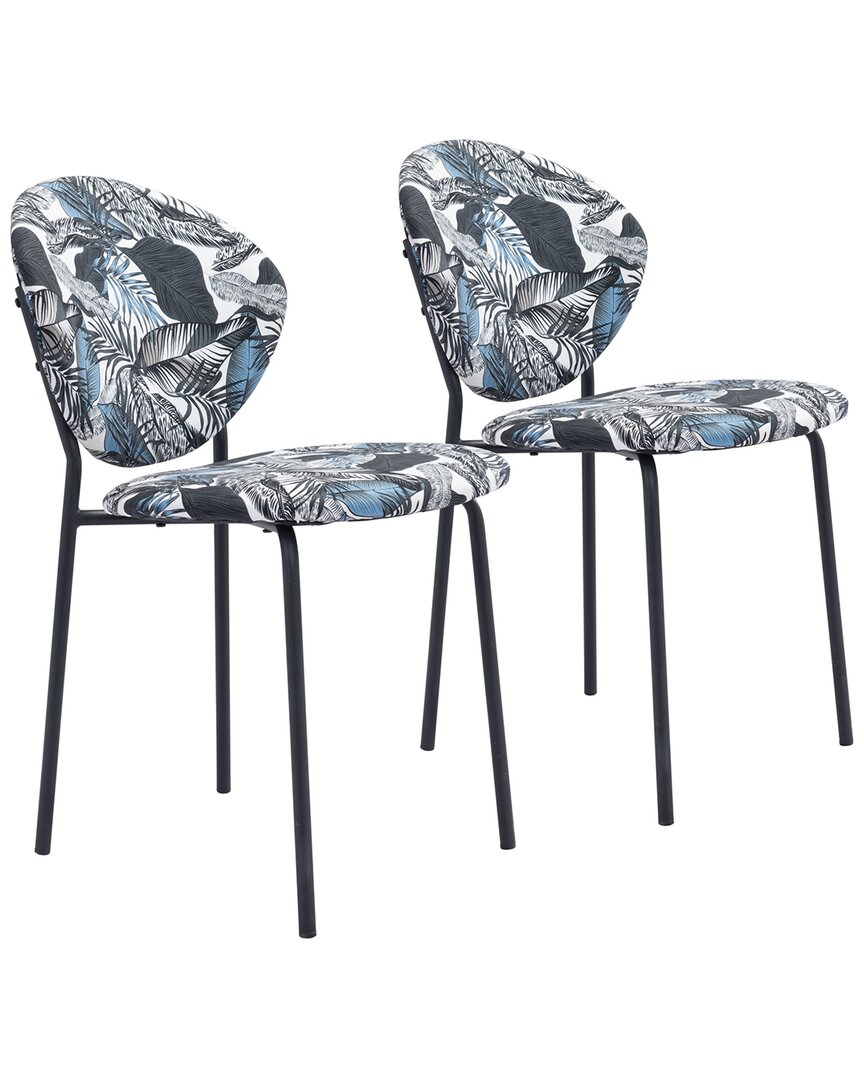 Zuo Modern Set Of 2 Clyde Dining Chairs In Multicolor