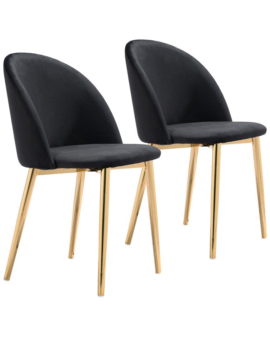 Shop Zuo Modern Cozy Dining Chair (set Of 2) In Black