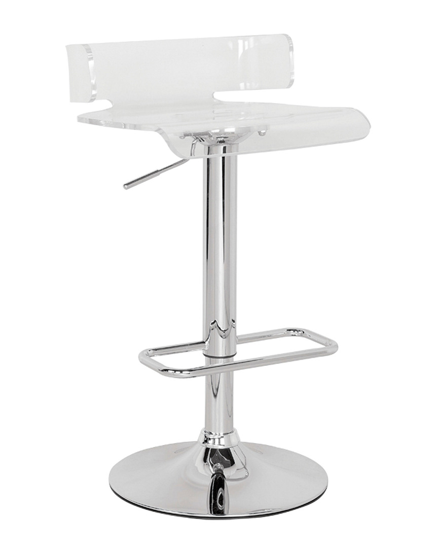Acme Furniture Rania Adjustable Stool In Clear And Chrome