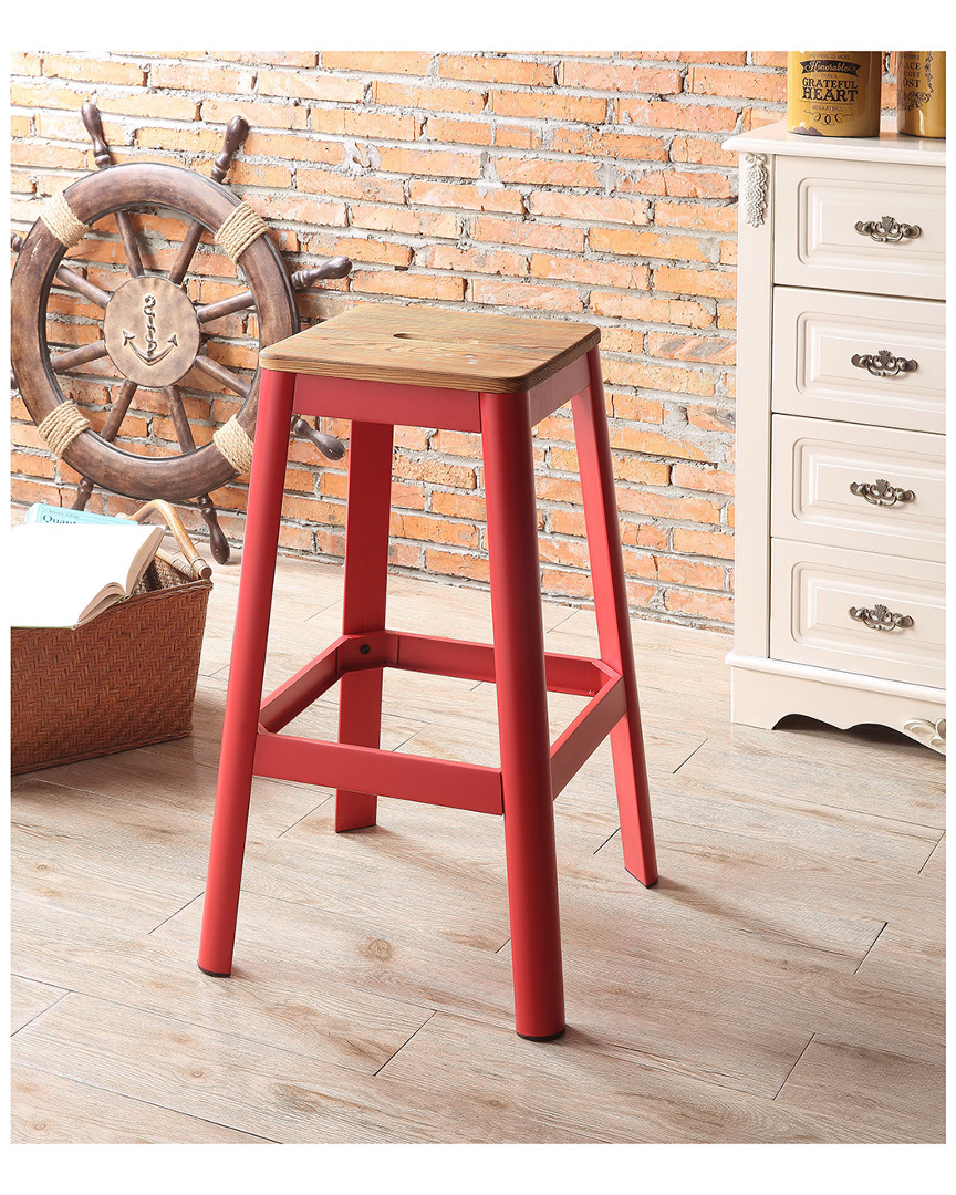 Acme Furniture Jacotte Bar Stool In Red
