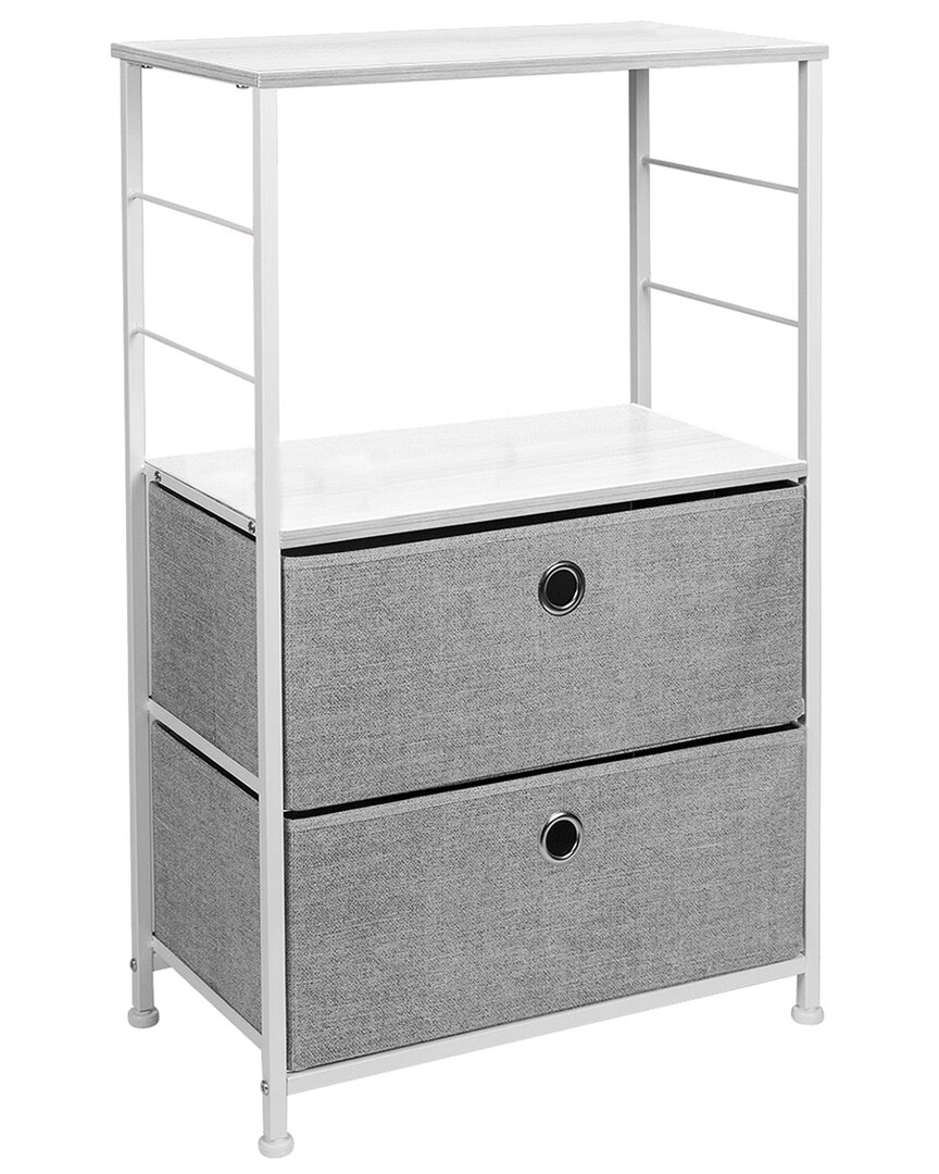 Sorbus 2-drawer End Table In White