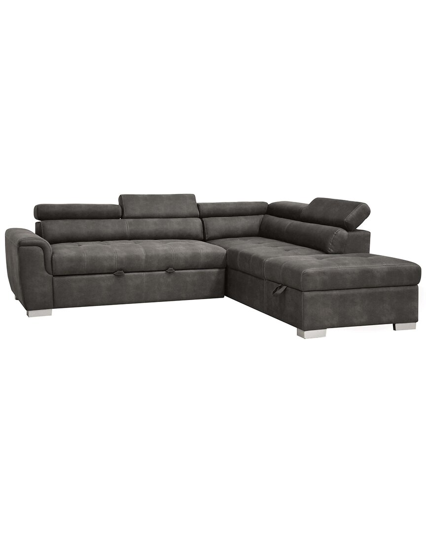 Acme Furniture Sectional Sofa With Pull Out Bed In Gray