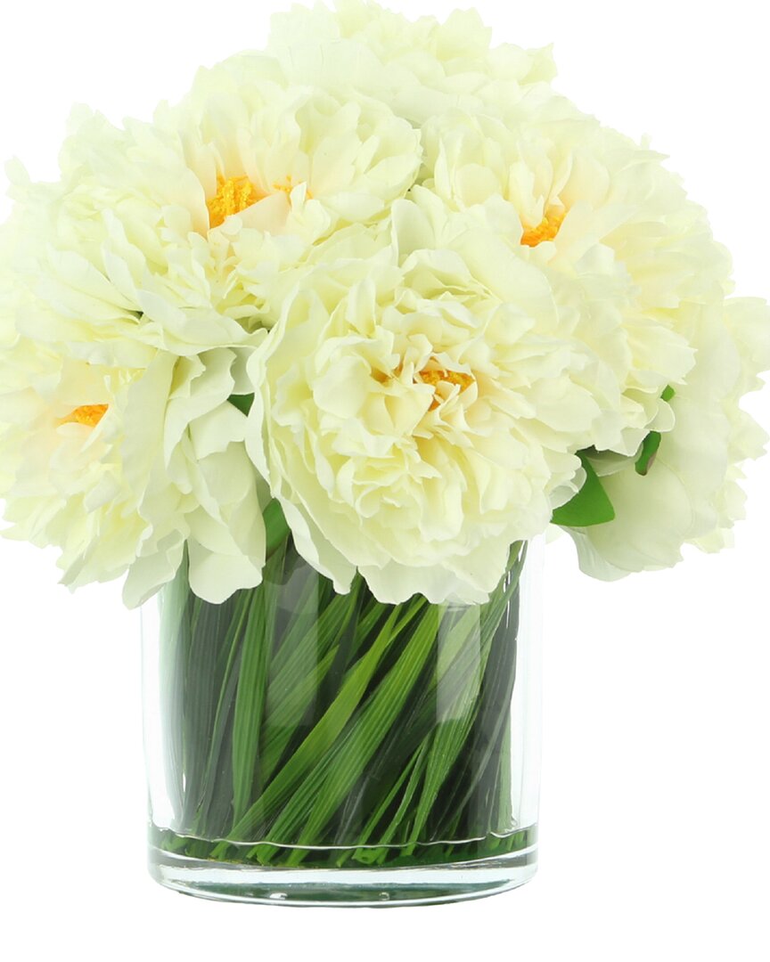 Creative Displays Lush Cream Peony Bouquet In A Glass Vase