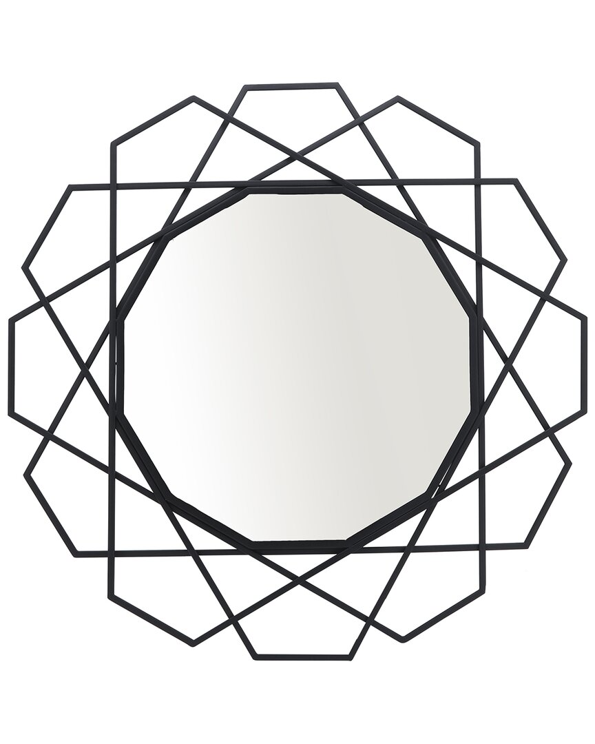 Sagebrook Home Decorative Geometric Wall Mirror In Black