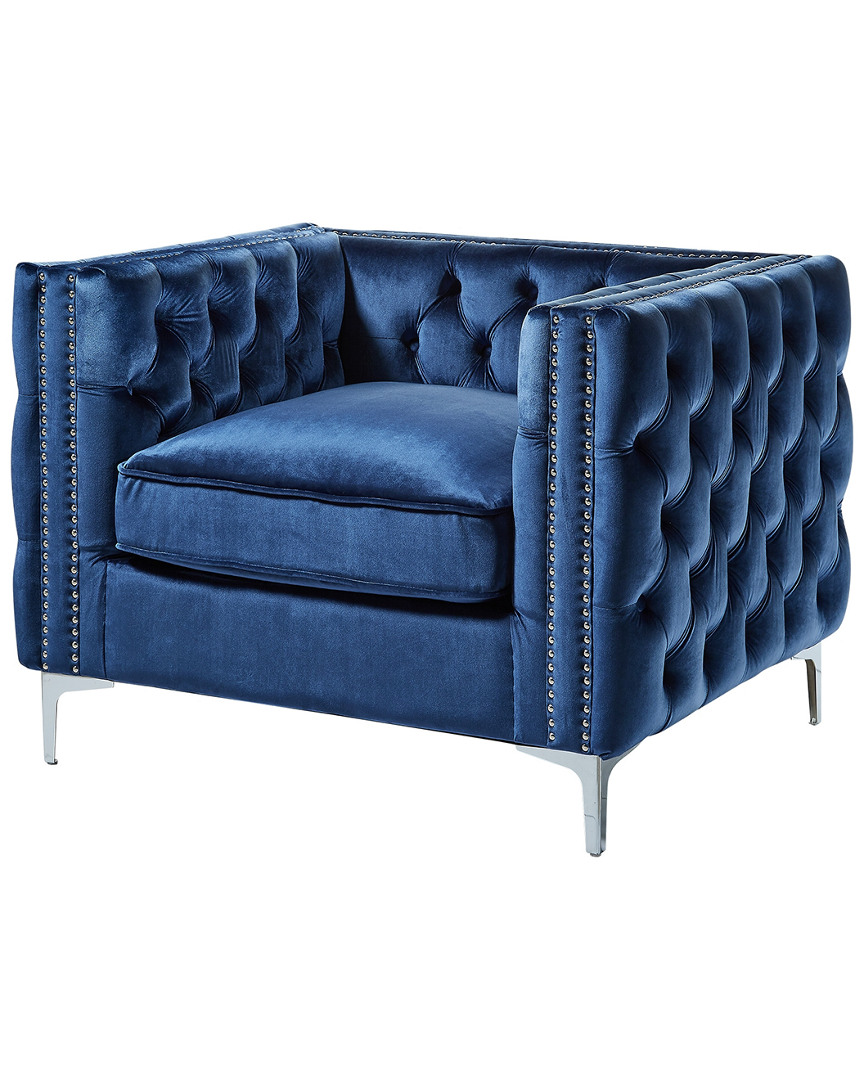 Inspired Home Giovanni Club Chair In Blue