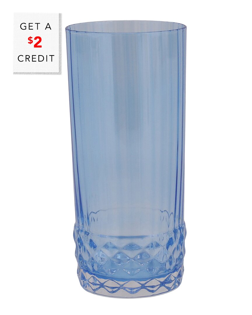 Vietri Viva By  Deco Tall Tumbler With $2 Credit In Blue