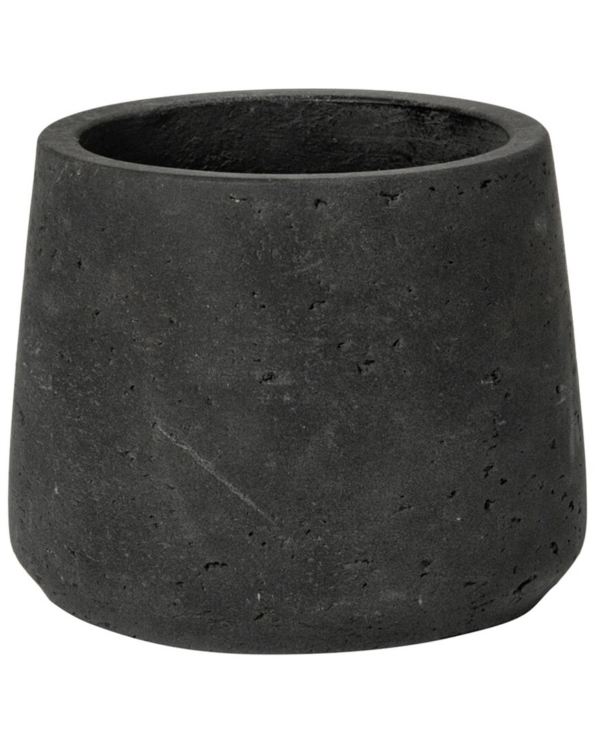 Creative Displays Round Textured Fiberstone Pot In Black