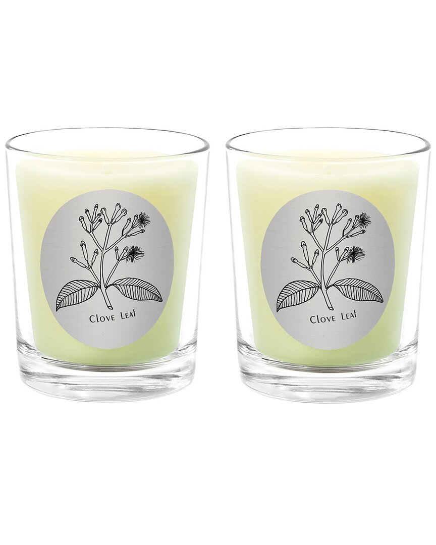 Qualitas Sandalwood Two Scented Beeswax Candle Set In White