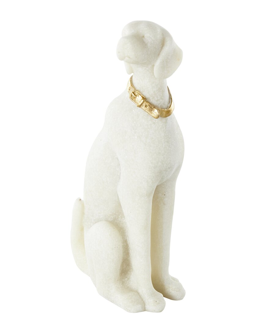Peyton Lane Dog Sitting Sculpture In Cream