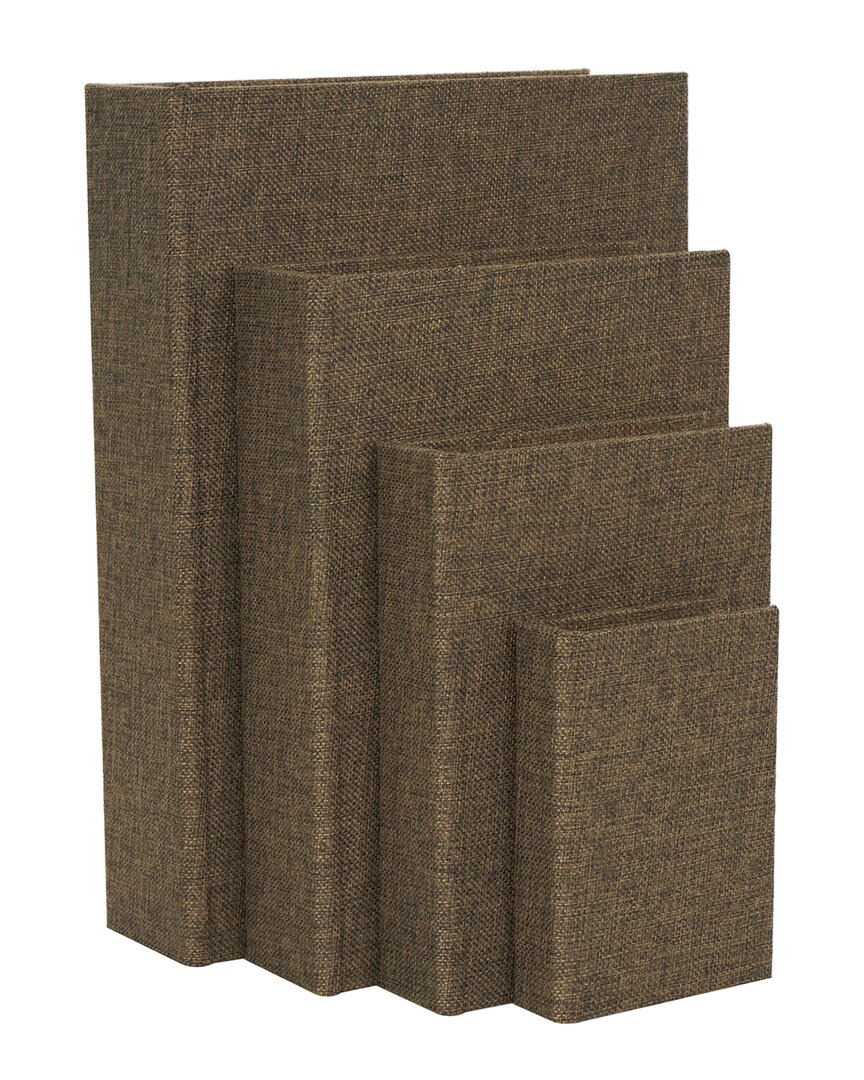 Peyton Lane Set Of 4 Fabric Storage Boxes In Brown