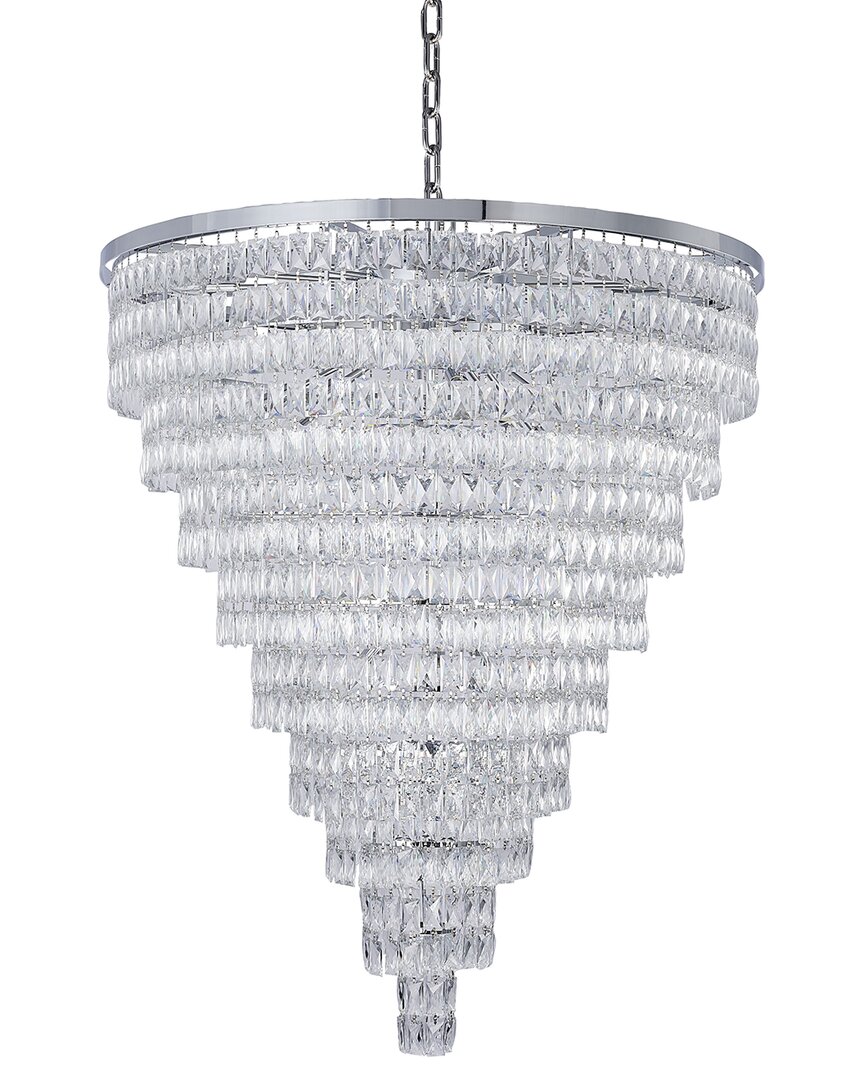 Bethel International 49in Metal Chandelier With Crystals