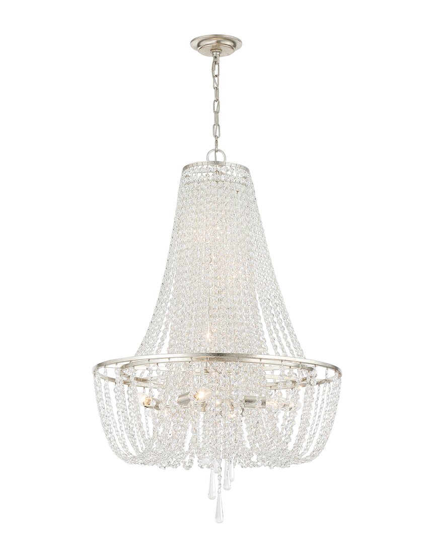 Crystorama Arcadia 9 Light Antique Silver Chandelier