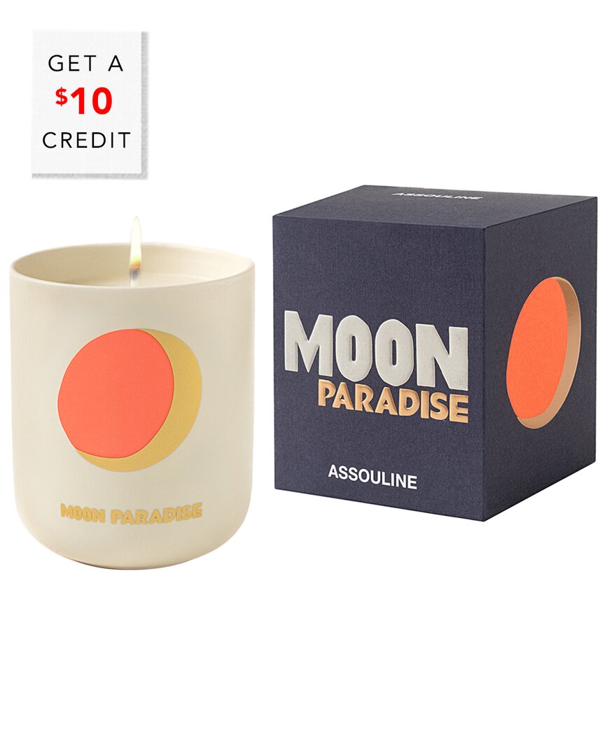 Assouline Travel From Home Moon Paradise Candle In White