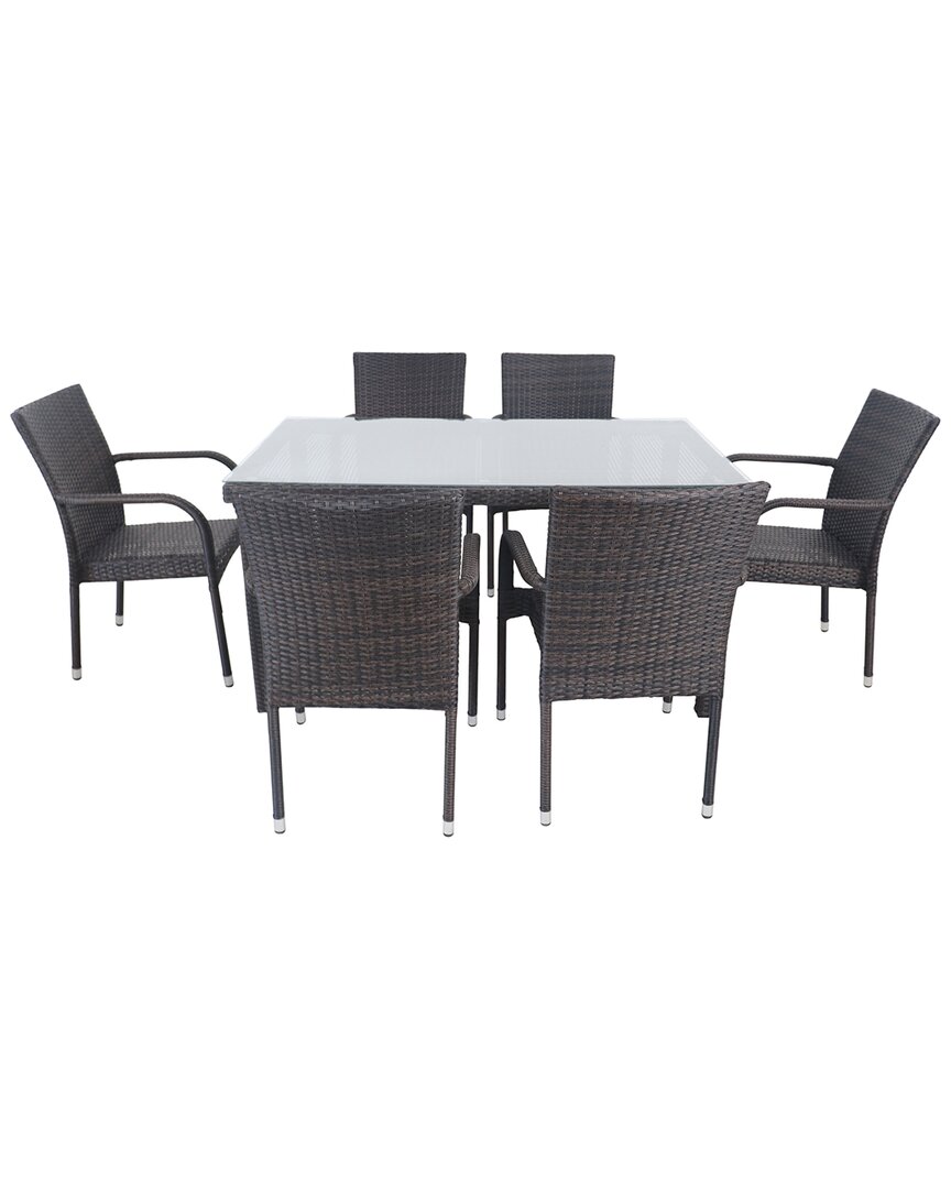 Northlight 7pc Nassau Woven Wicker Outdoor Patio Dining Set