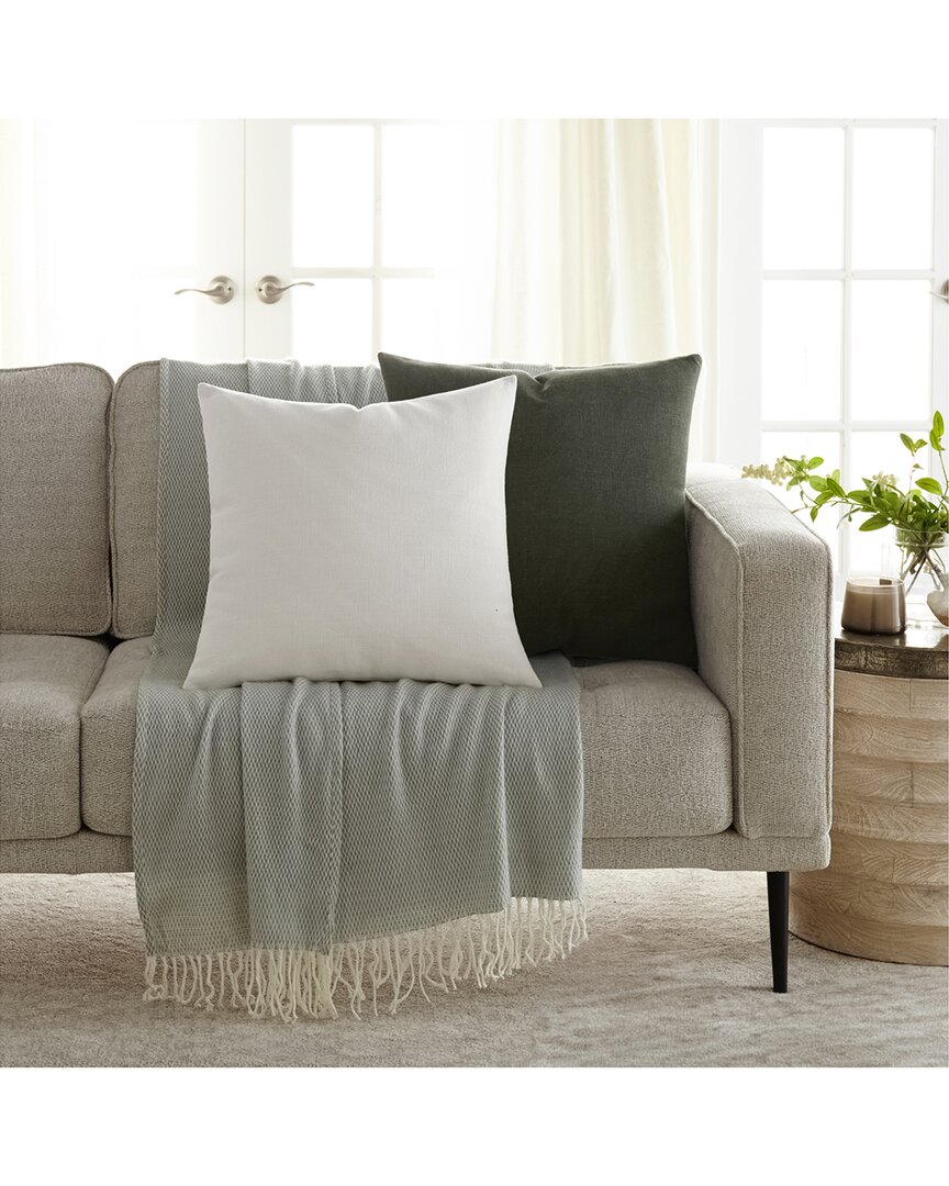Home Collection Pack Of 2 Slub Throw Pillows In Green