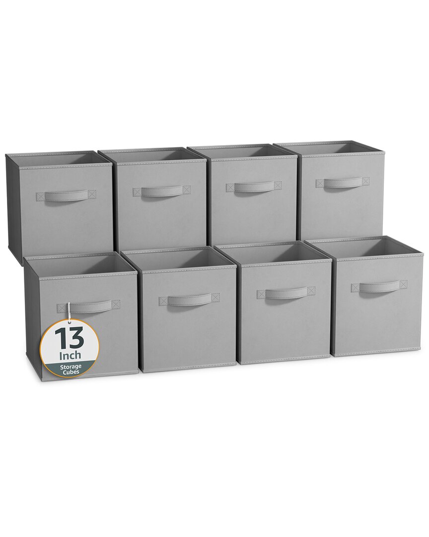 Sorbus 13in 8 Pack Collapsible Fabric Storage Bins In Gray