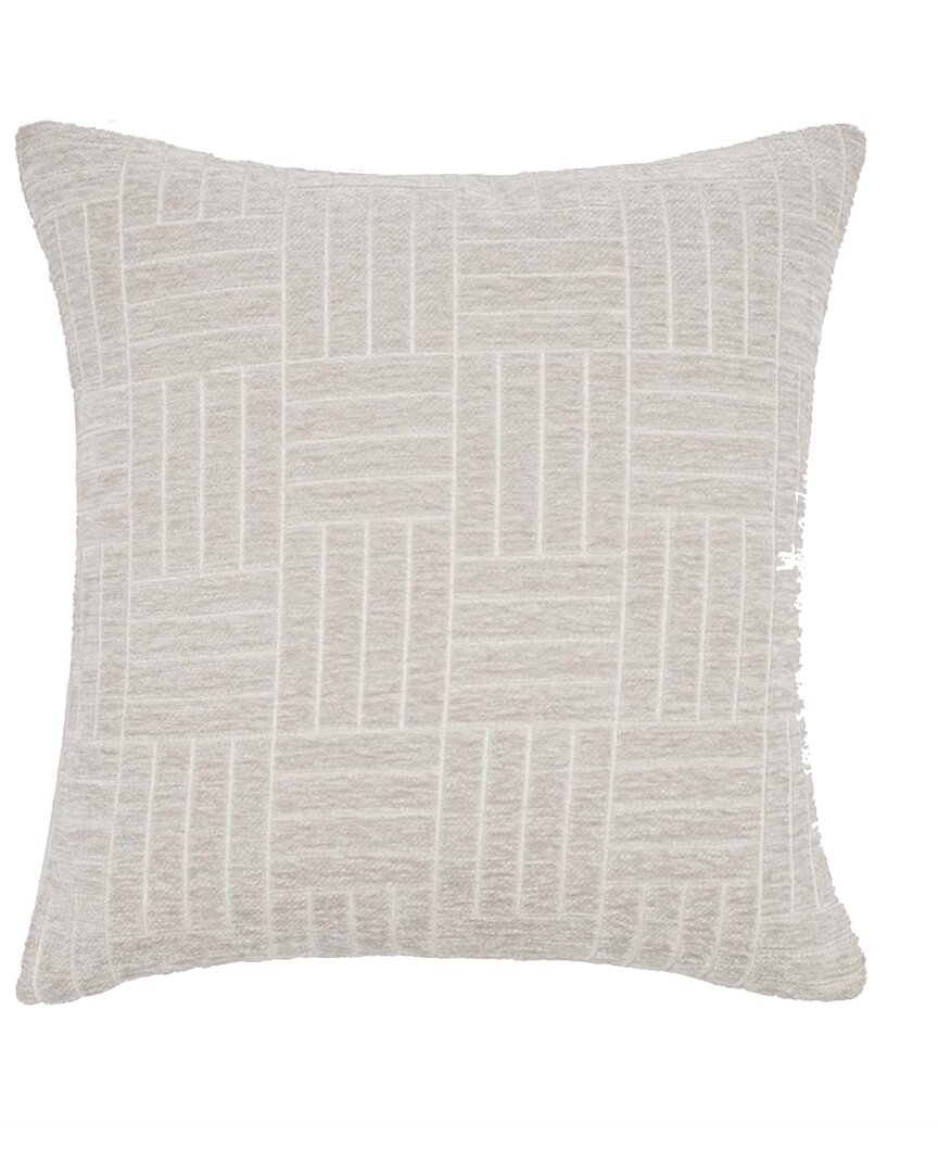 Freshmint Obreon Staggered Stripe Chenille Pillow In Taupe