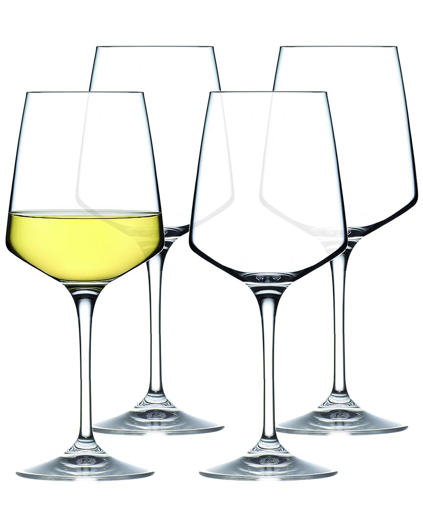 Barski Set Of 4 Stemmed Wine Glasses In Transparent