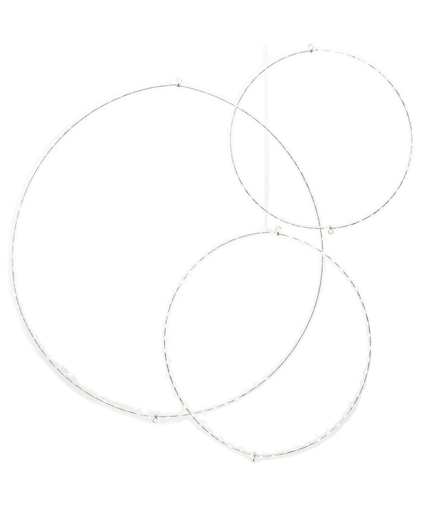Gerson International Everlasting Glow Set Of 3 Battery Operated Led Rings In Silver