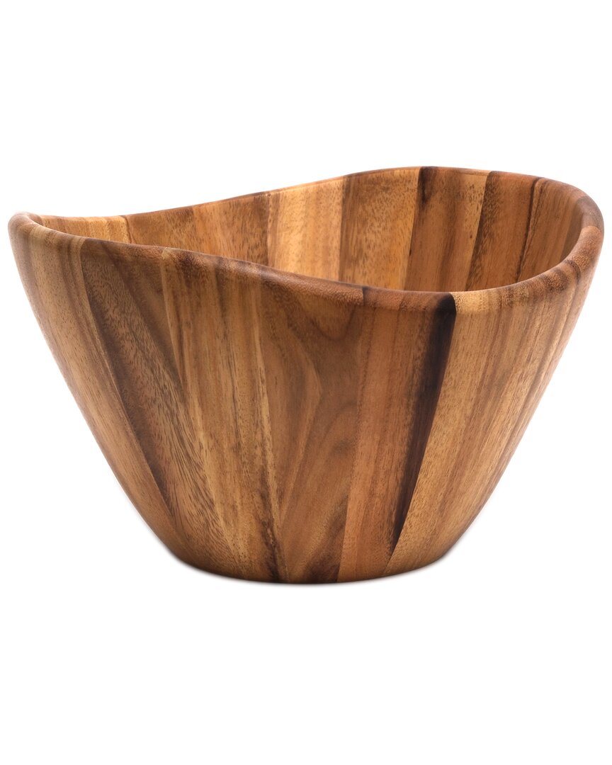 Lipper International Acacia Large Wave Bowl In Brown