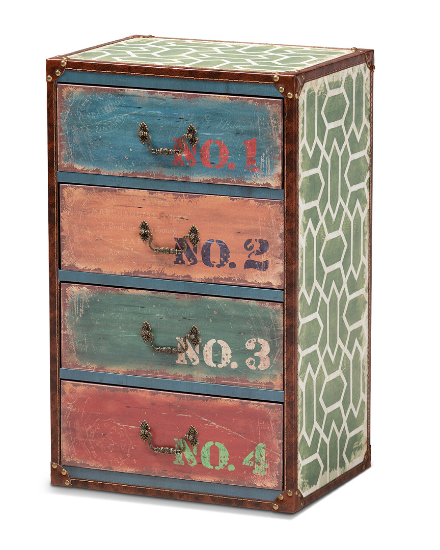 Shop Baxton Studio Amandine Vintage Rustic Multicolor Finished Wood 4-drawer Accent Storage Chest