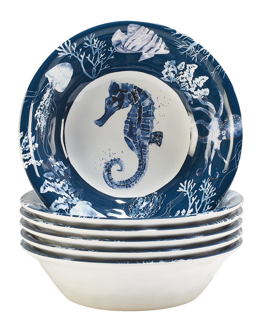 Certified International Sea Life Melamine Set Of 6 All Purpose Bowl