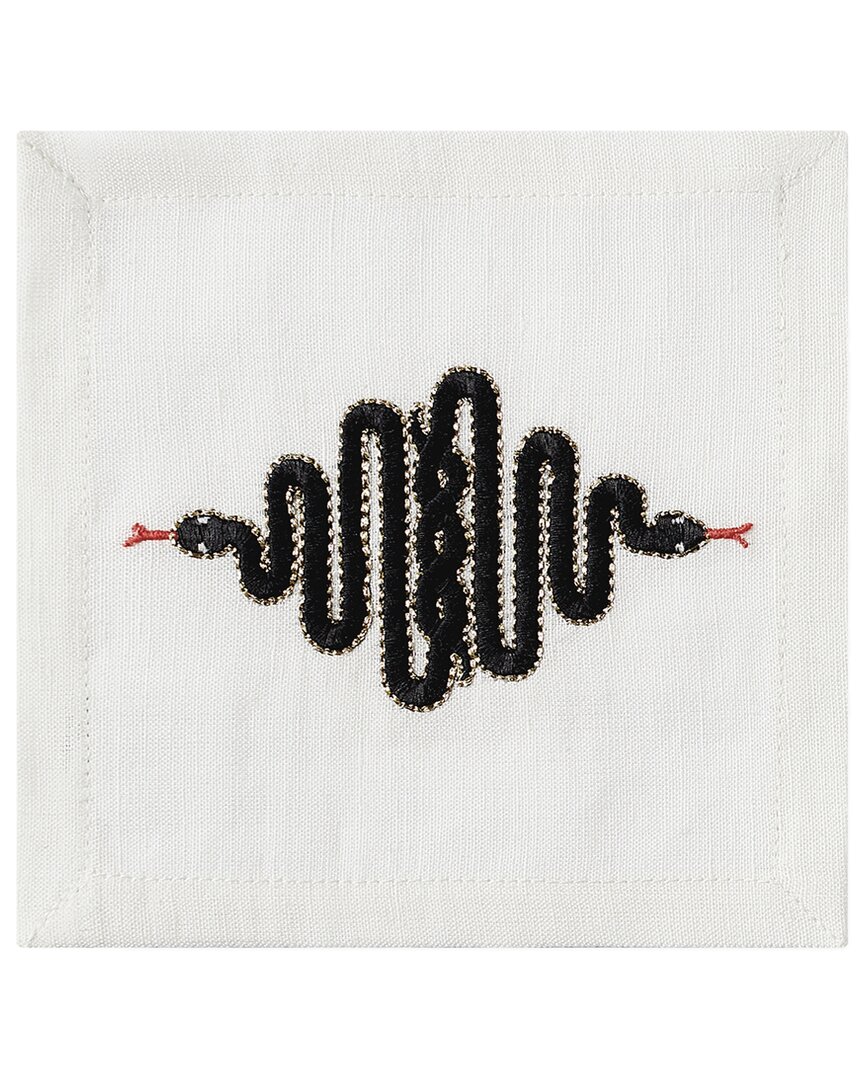 Jonathan Adler Snake Cocktail Napkins In Black