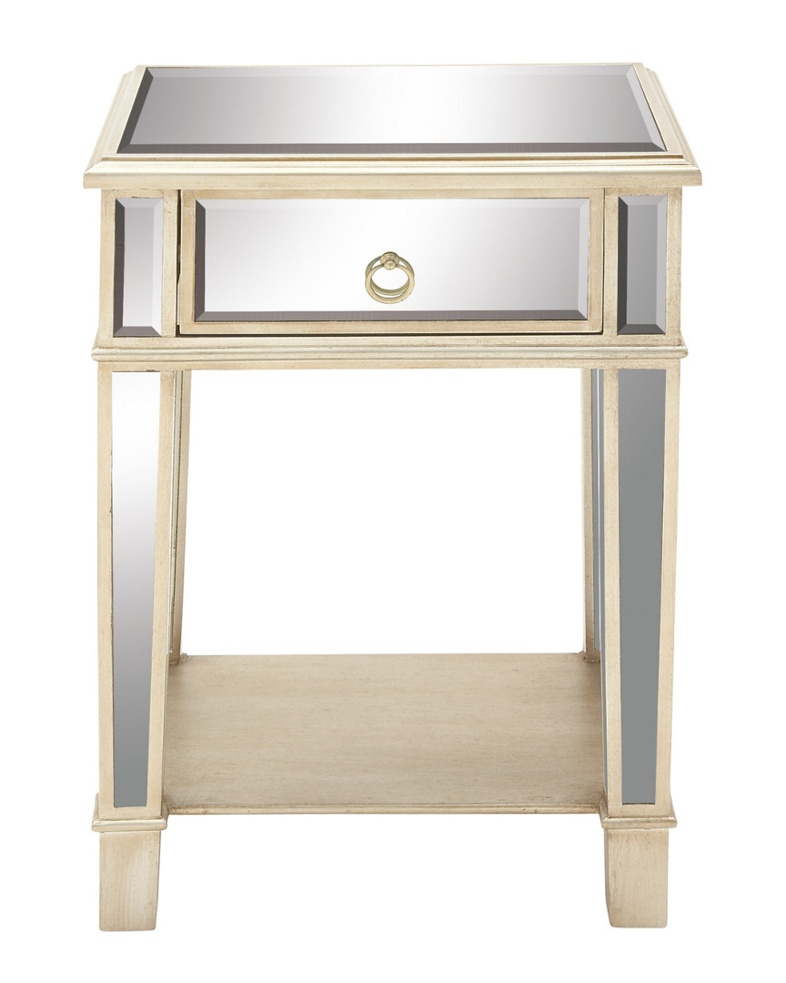 Peyton Lane Beige Chinese Fir Glam Accent Table