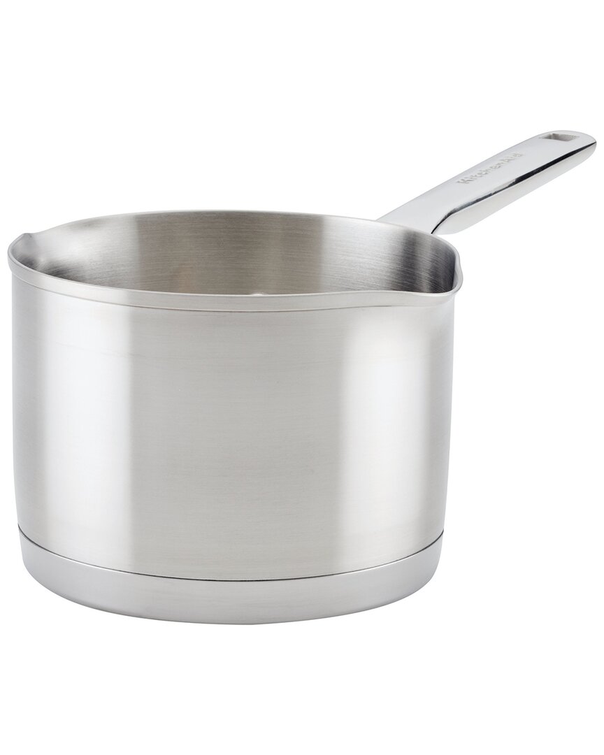 Kitchenaid 3-ply Base Stainless Steel Induction Sauce Pan With Pour Spouts In Metallic