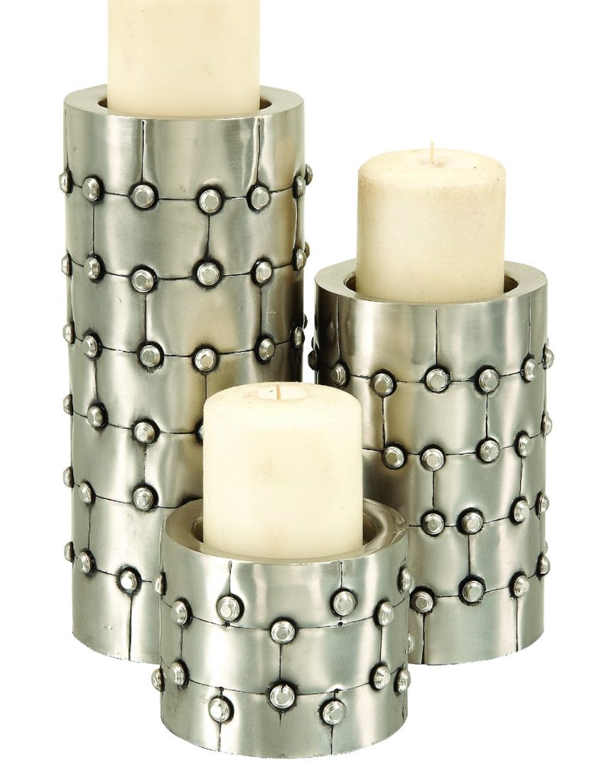 Peyton Lane Set Of 3 Metal Candle Holders