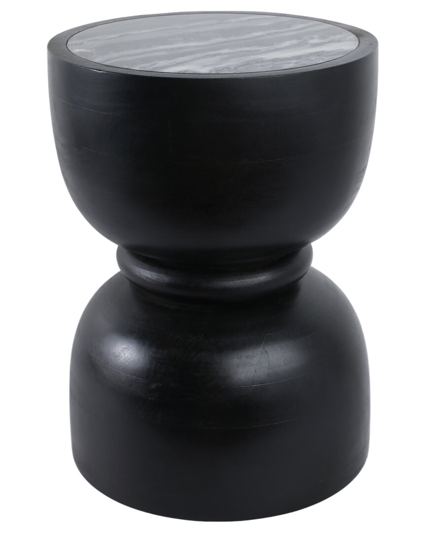 Sagebrook Home 18x13 Marble Top Accent Table With Ring In Black