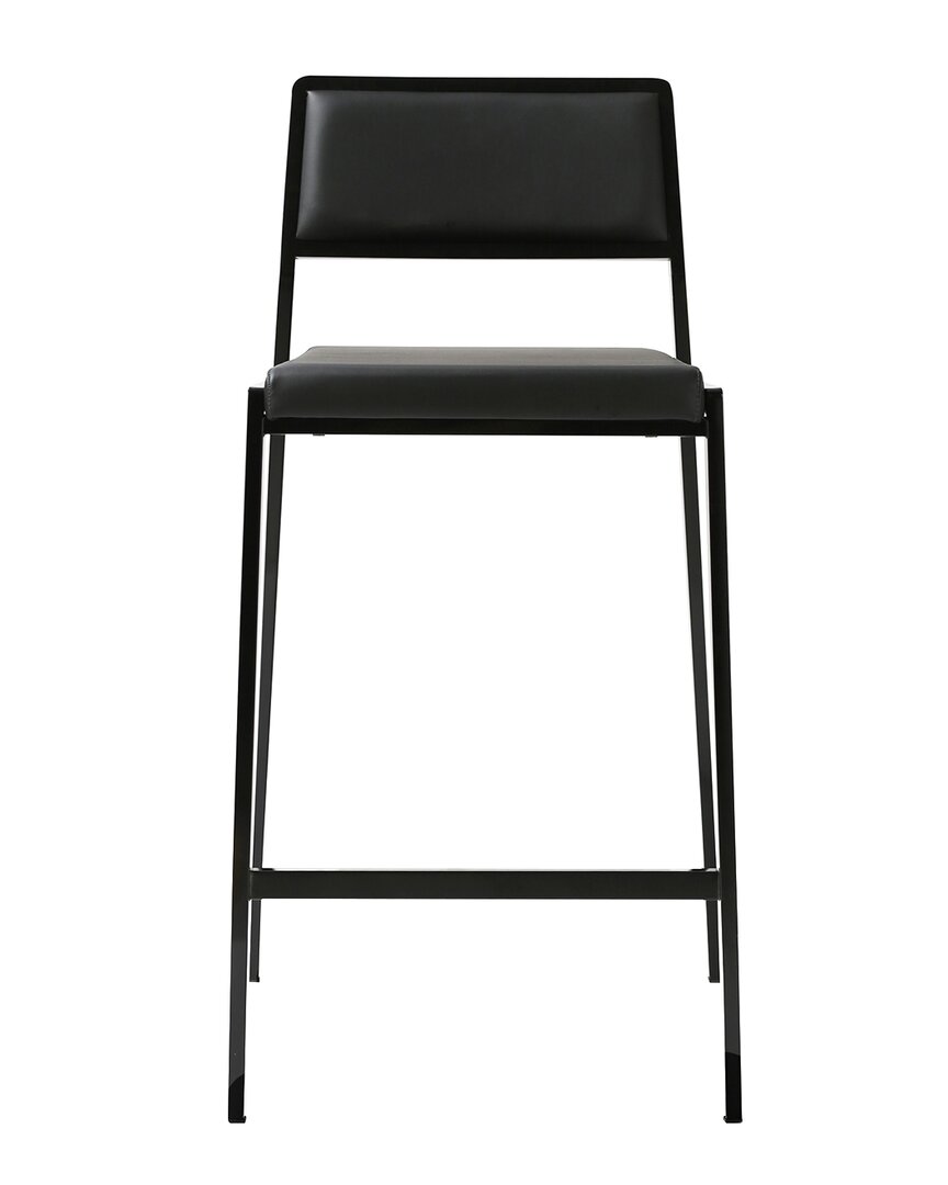 Tov Furniture Gale Performance Vegan Leather Stackable Stools In Black