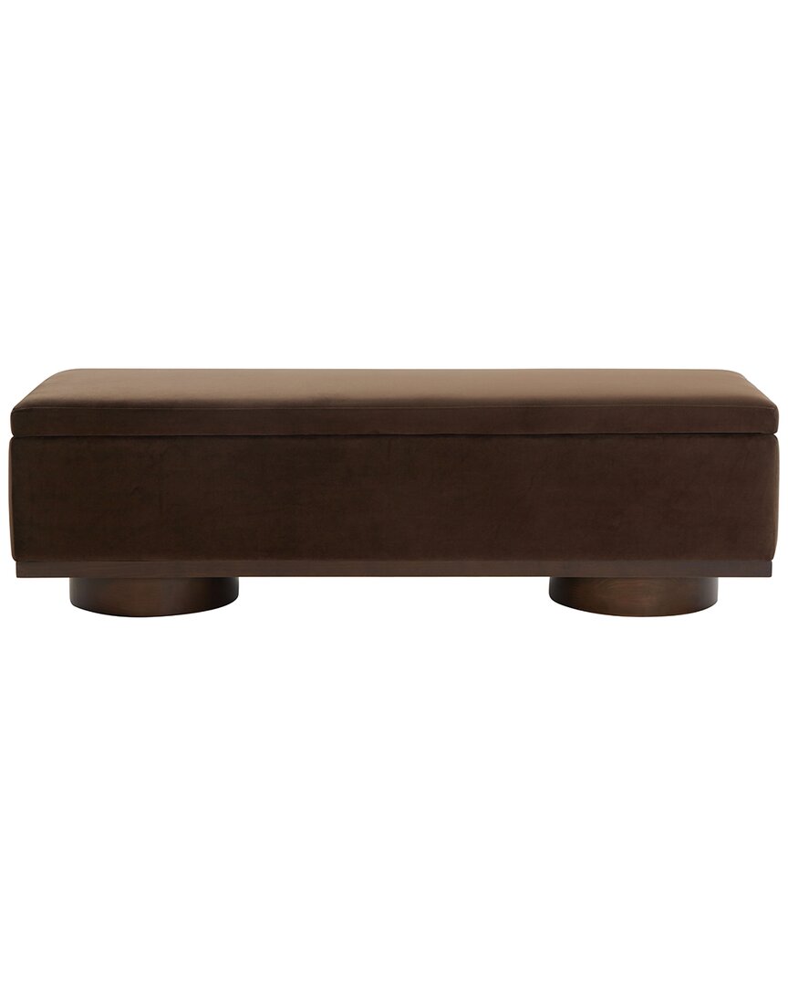 Safavieh Couture Vianna Velvet Storage Bench In Brown