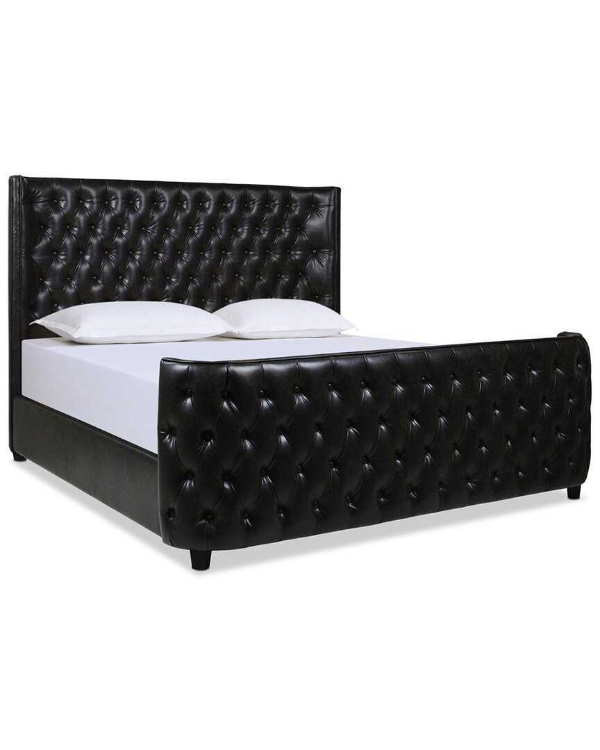 Jennifer Taylor Home Brooklyn King Tufted Panel Bed Headboard And Footboard Set In Black