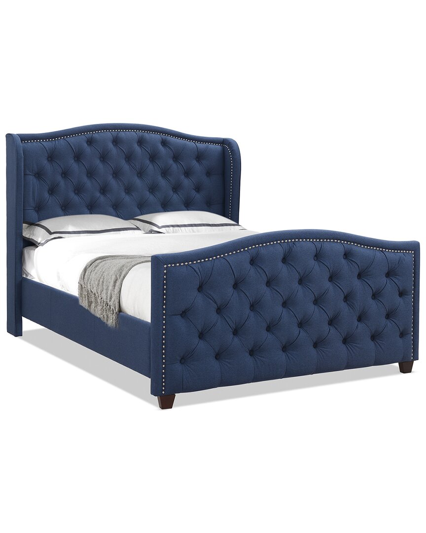 Jennifer Taylor Home Marcella Upholstered Shelter Headboard Bed Set In Sapphire