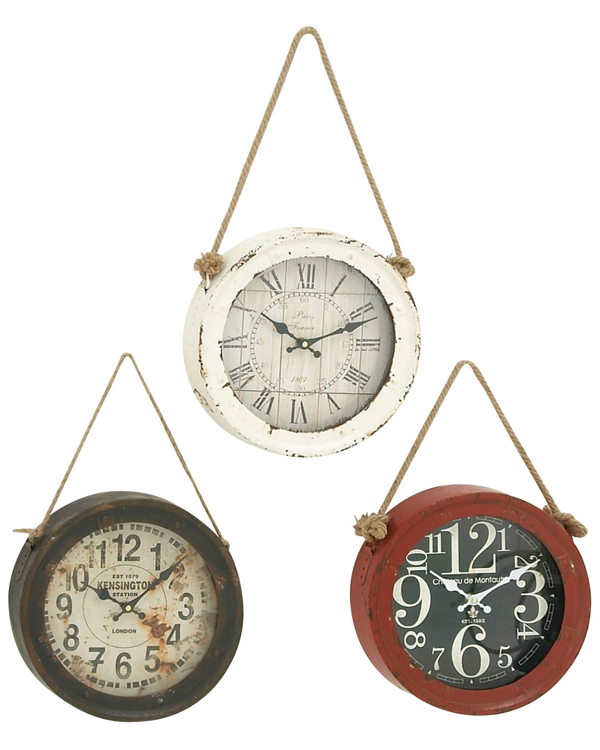 Peyton Lane Set Of 3 Metal Wall Clocks