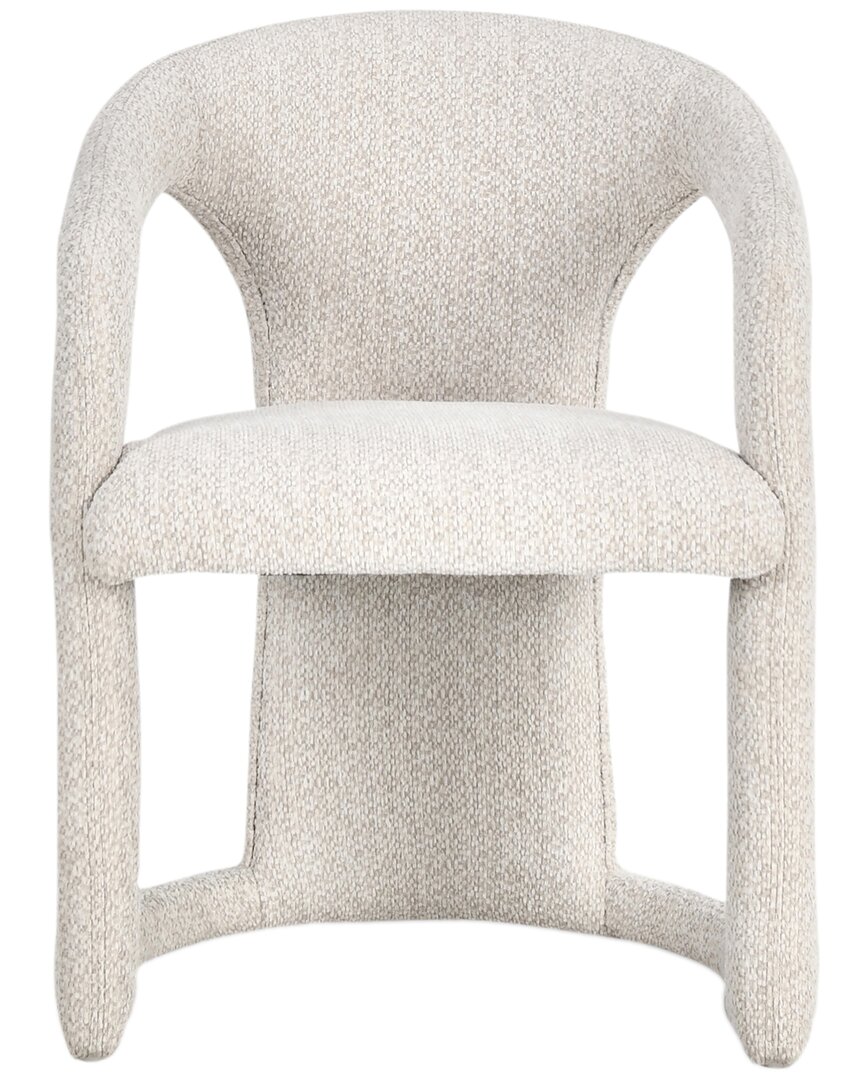 Classic Home Archie Polyester Fabric Upholstered Dining Chair In White
