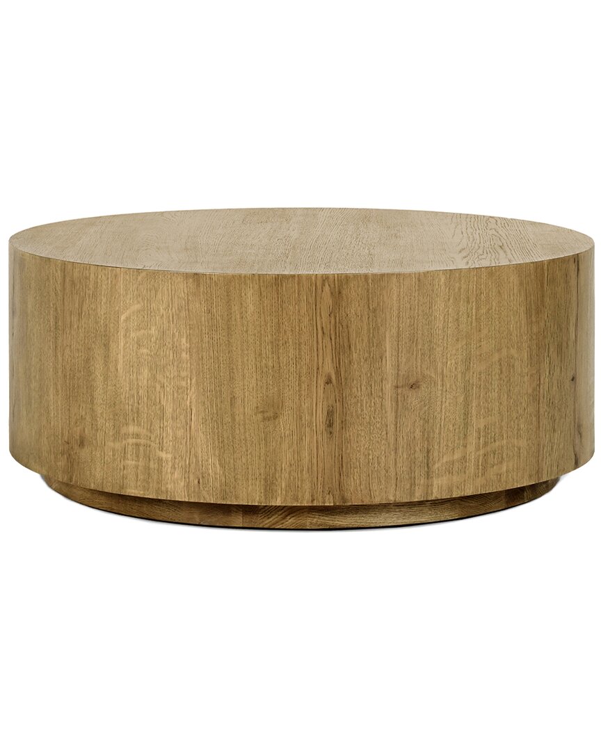 Classic Home Layne 42in Oak Wood Round Coffee Table In Brown