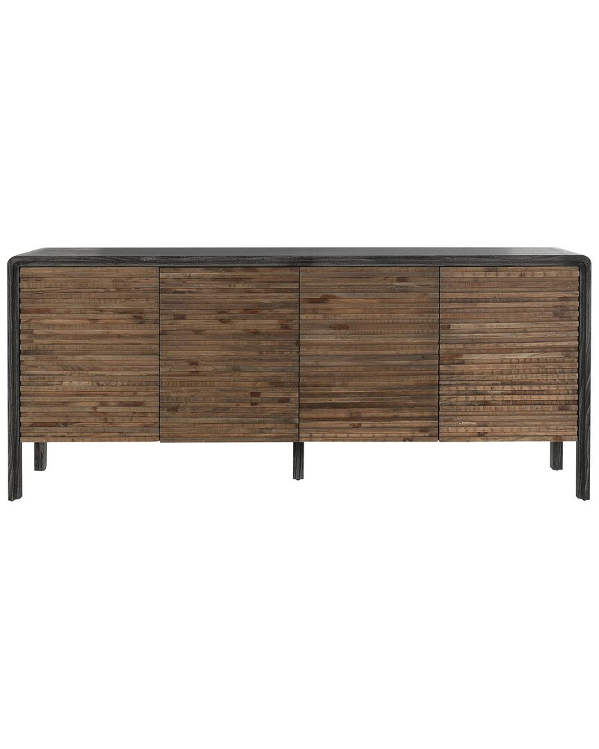 Classic Home Elodie 79in Reclaimed Elm Wood 4-door Sideboard In Black