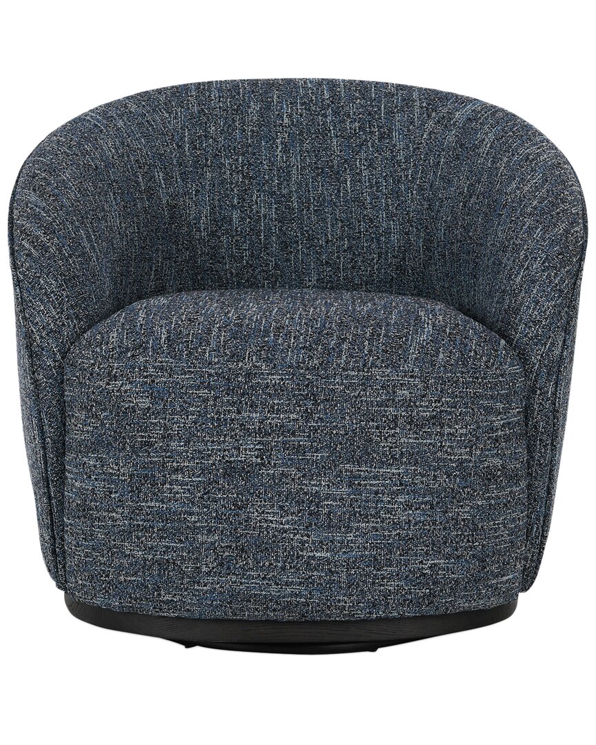 Classic Home Andrea Polyester Fabric 360-degree Swivel Accent Chair In Blue