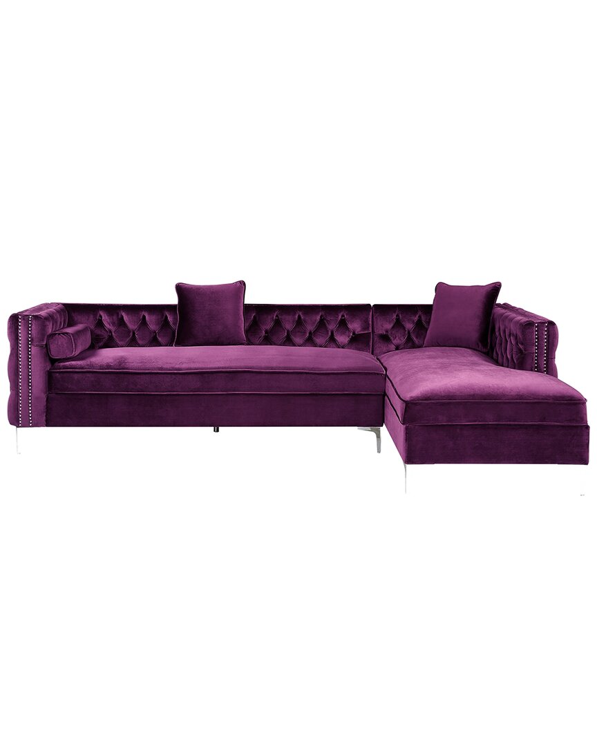 Shop Inspired Home Sectional Sofa In Purple