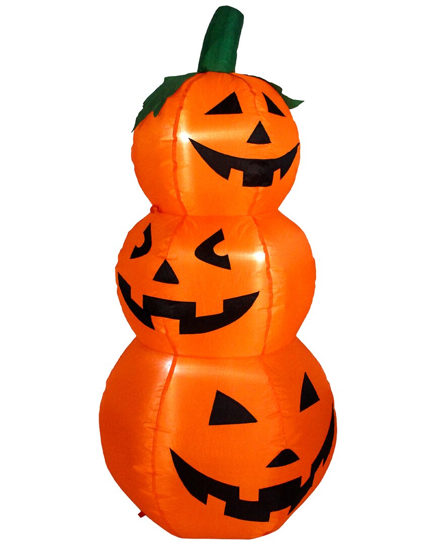 Northlight 3.5ft Led Lighted Inflatable Jack O'lantern Trio Yard Art In Orange