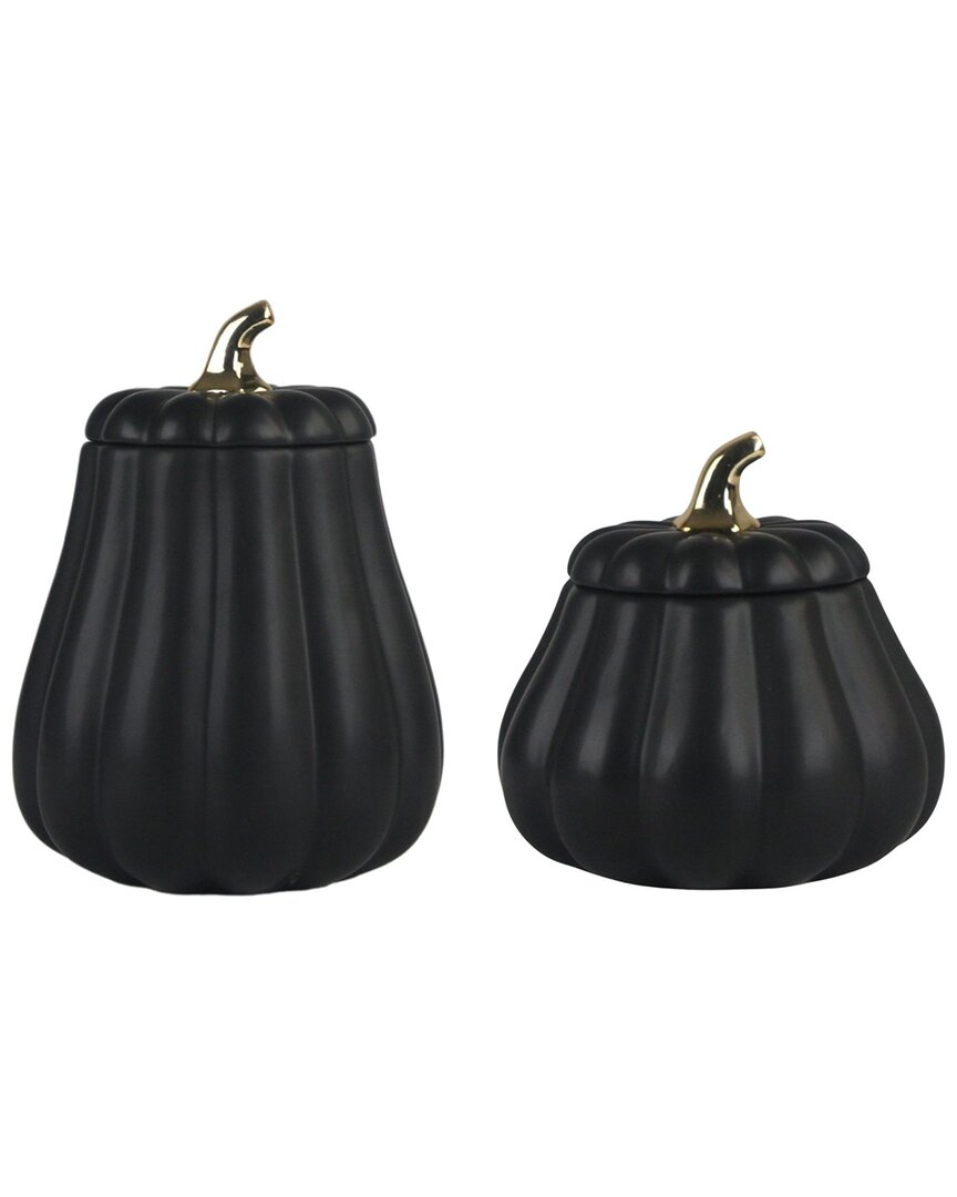 10 Strawberry Street Pumpkin Patch Graduated Gourd Canister Set In Black