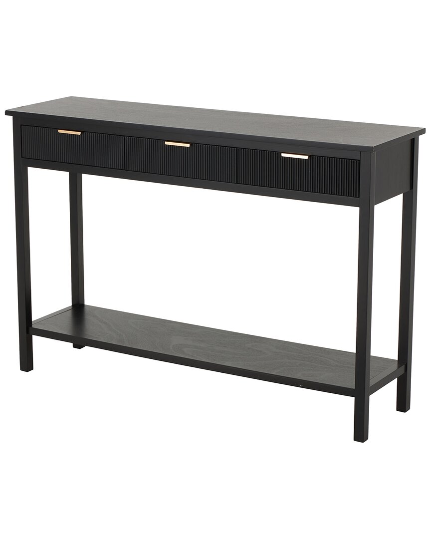 Peyton Lane Black Wood Handmade 3 Drawers Console