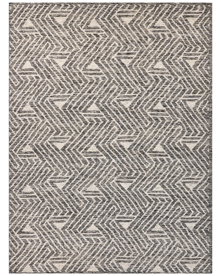 Exquisite Rugs Eaton Hand-knotted New Zealand Wool & Bamboo Silk Charcoalivory Area Rug In Silver