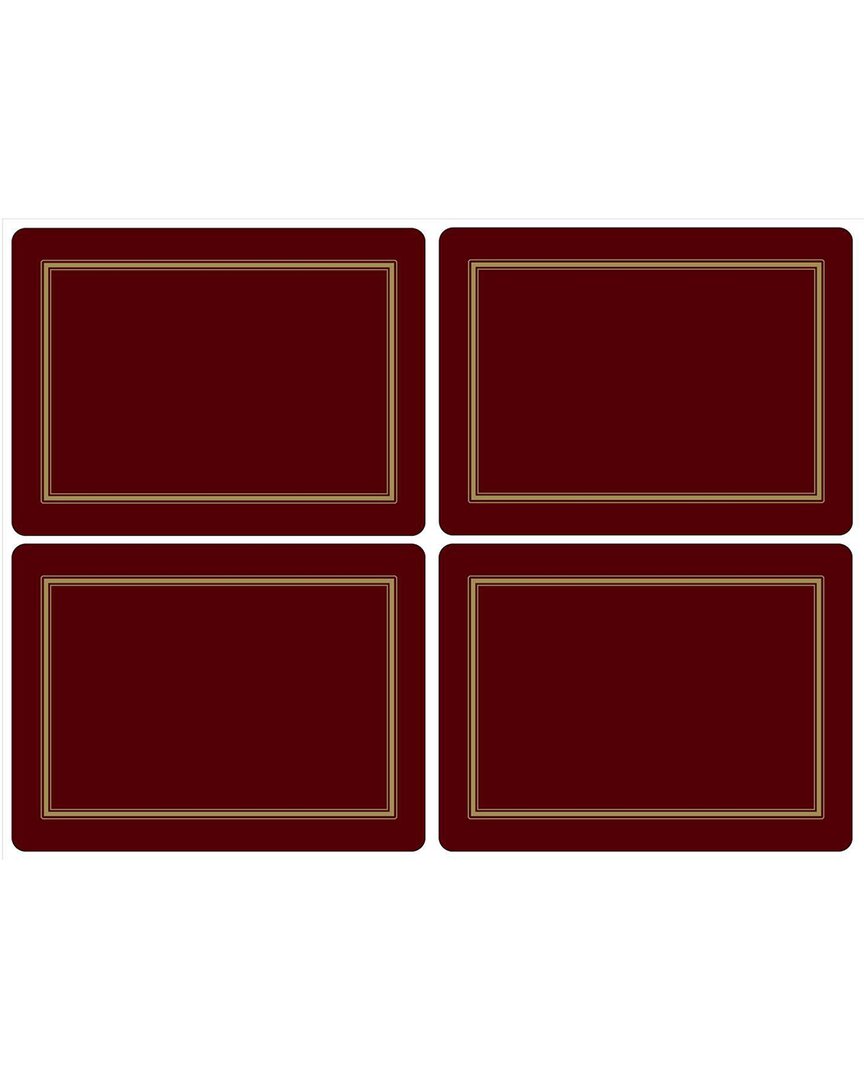 Pimpernel Set Of 4 Classic Burgundy Placemats In Medium