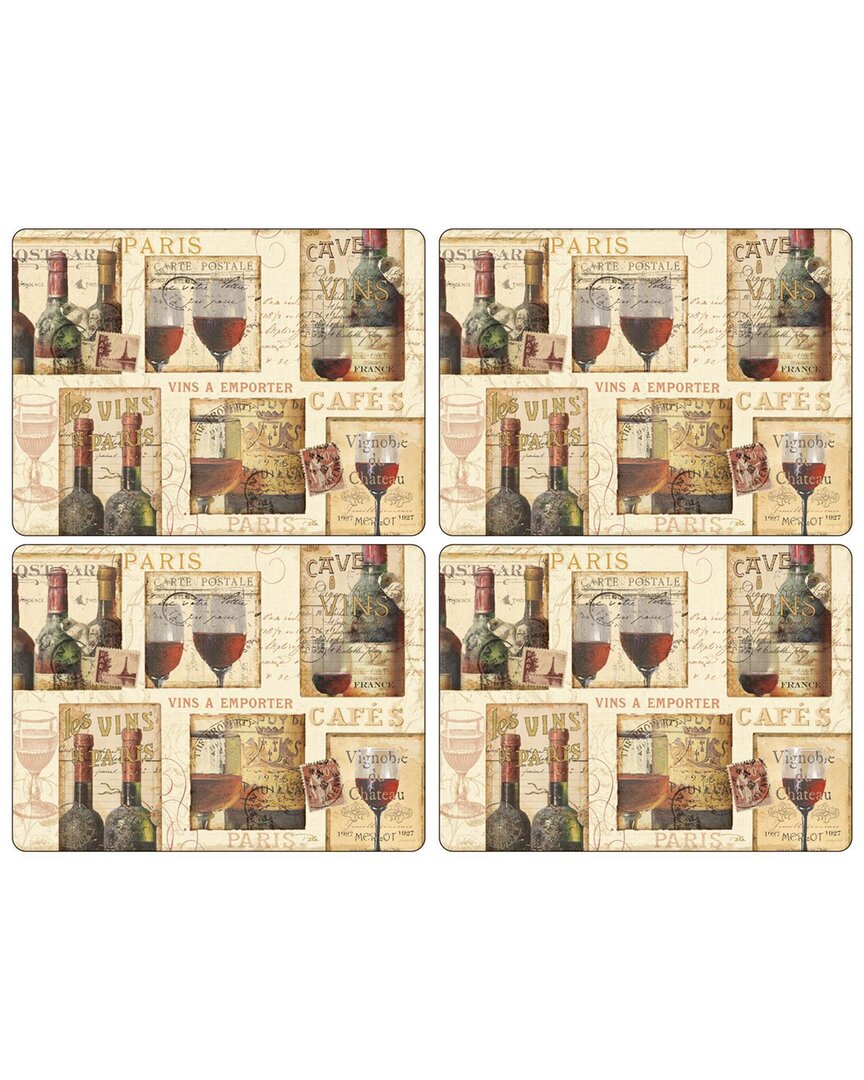 Pimpernel French Cellar Set Of 4 Placemats In Brown
