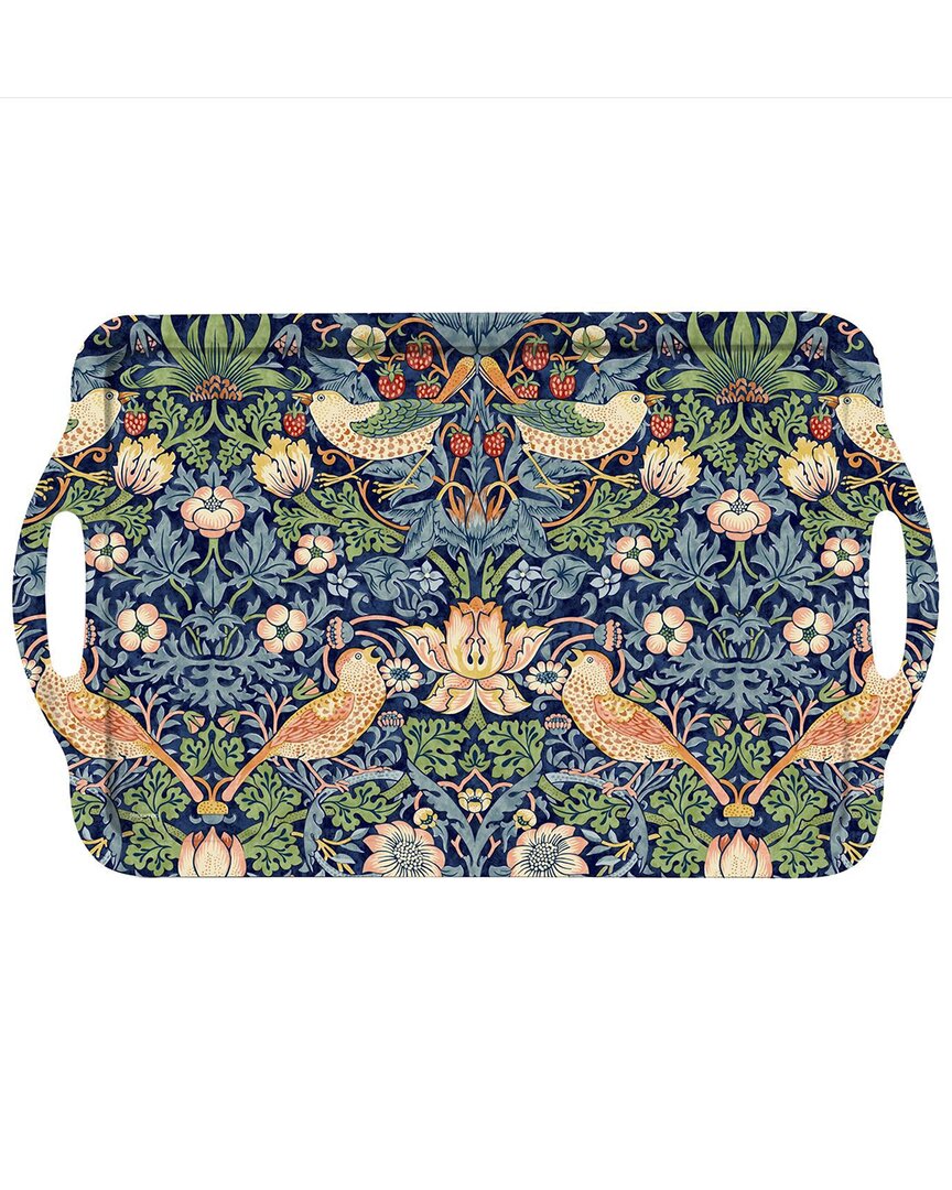 Pimpernel William Morris Strawberry Thief Blue Large Melamine Handled Tray In Blue