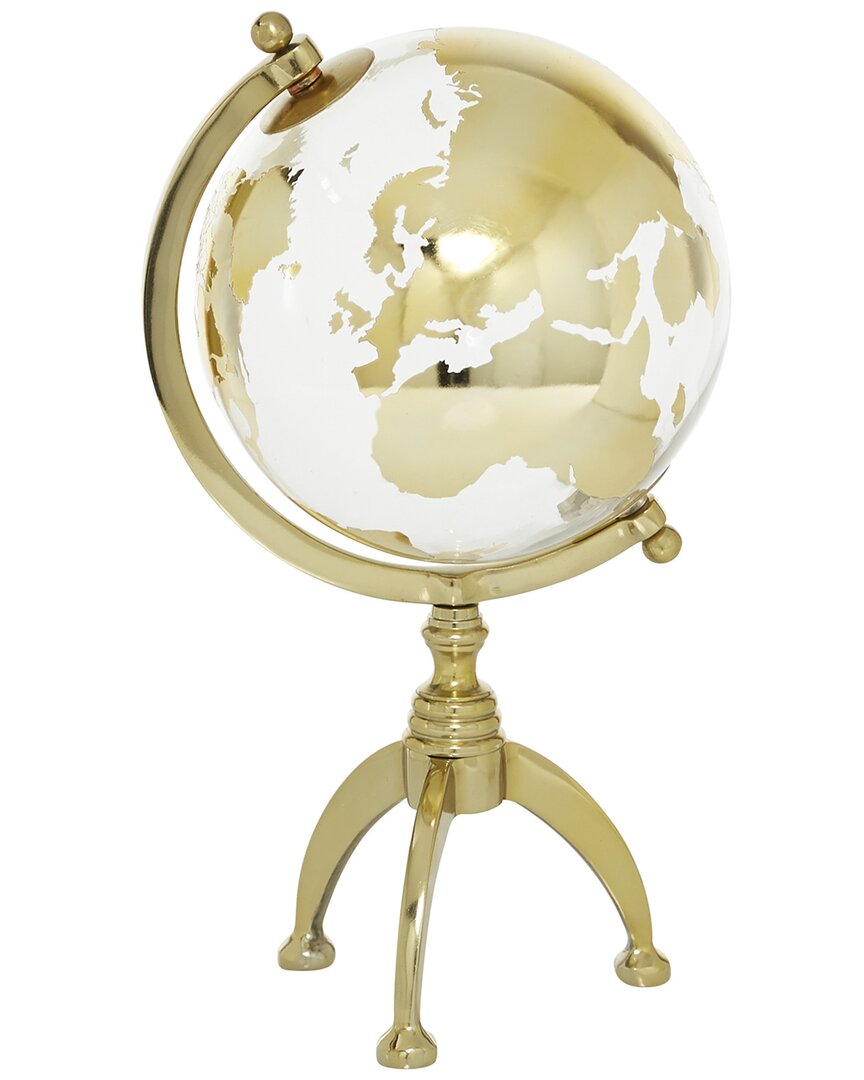 Peyton Lane Aluminum Globe With Glass Globe In Gold